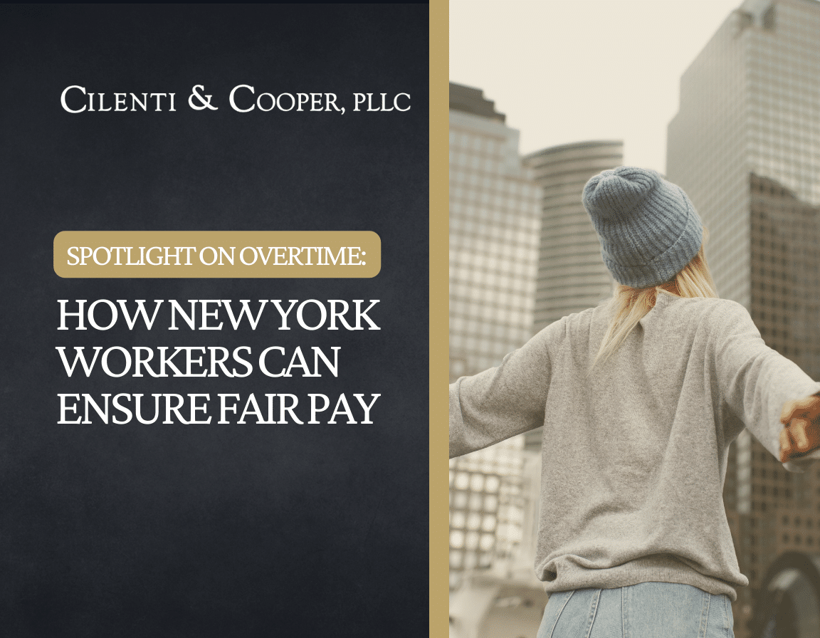 graphic design for blog with title 'Spotlight on NYC Overtime: How New York Workers Can Ensure Fair Pay'