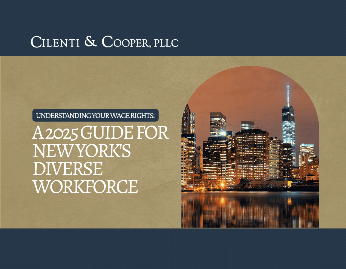 graphic design for blog with title 'Understanding Your NY Wage Rights: A 2025 Guide for New York's Diverse Workforce'
